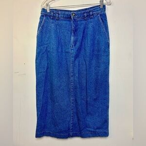VINTAGE Y2K 90s DOCKERS PENCIL BLUE JEANS MAXI SKIRT SIZE 12